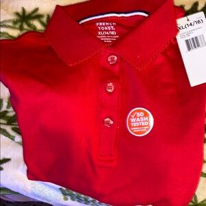 French Toast Red Polo Shirt Classic Design long sleeve